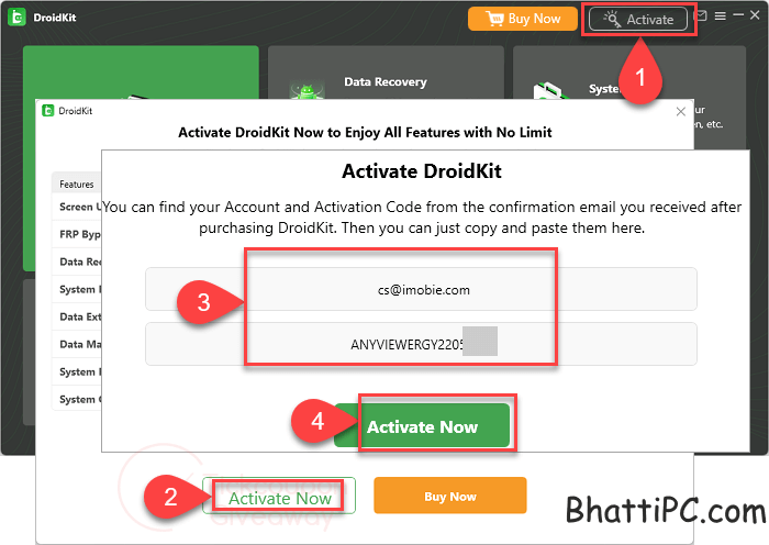DroidKit Account and Activation Code