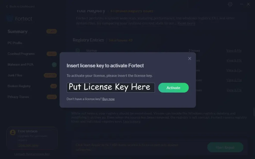 Fortect Premium License Key Free